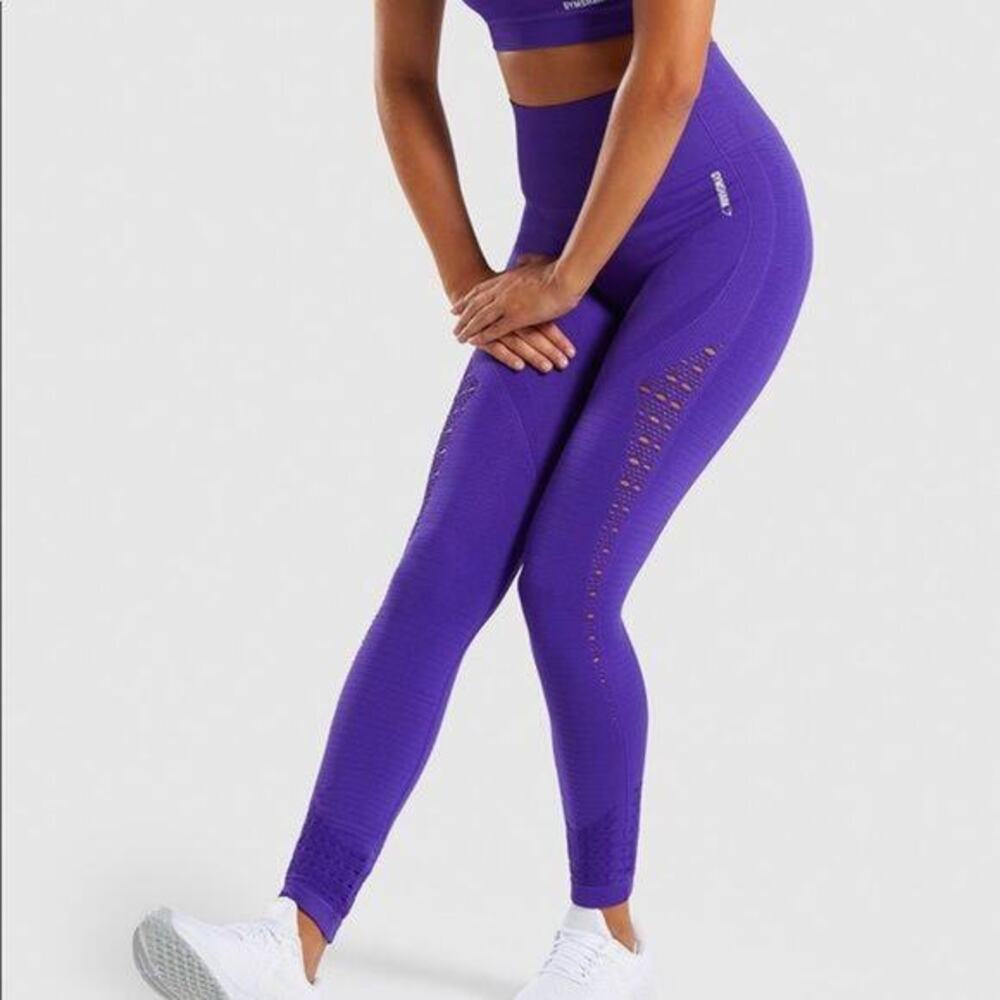 Gymshark Women's Seamless High-Waist Leggings Activewear Purple Size XS‎